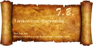 Tankovics Barnabás névjegykártya
