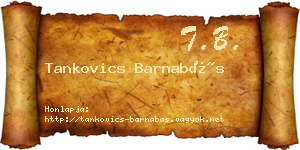 Tankovics Barnabás névjegykártya