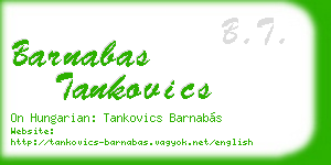 barnabas tankovics business card